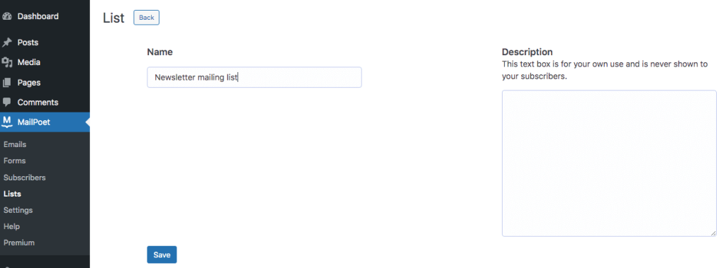 creating a mailing list