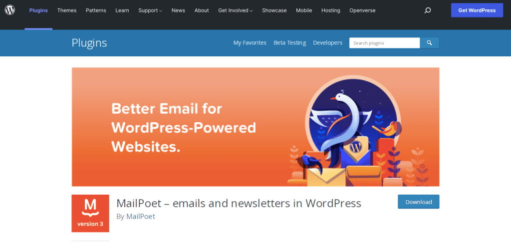 MailPoet download page